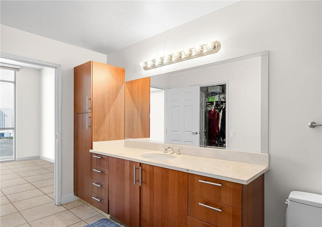 Contemporary bathroom with glass shower
