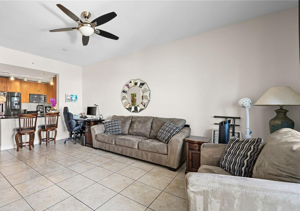Living room with panoramic Las Vegas view